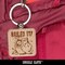 Level Up Game Controller Engraved Wood Square Keychain Tag Charm